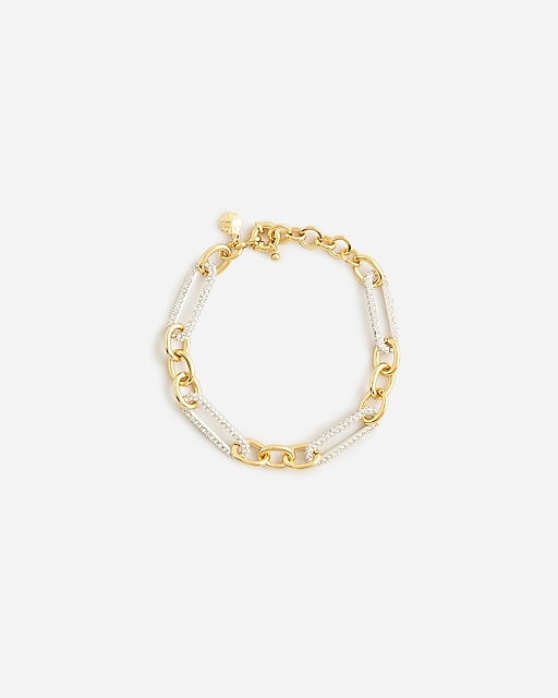 womens Pav&eacute; crystal link bracelet