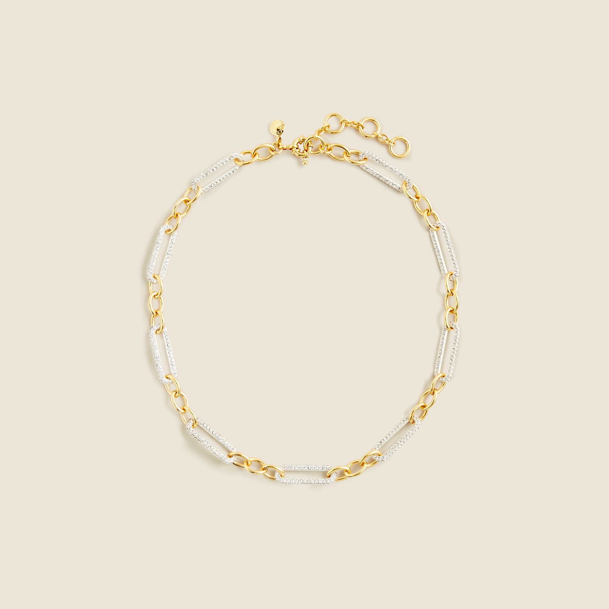 Pavé crystal link necklace