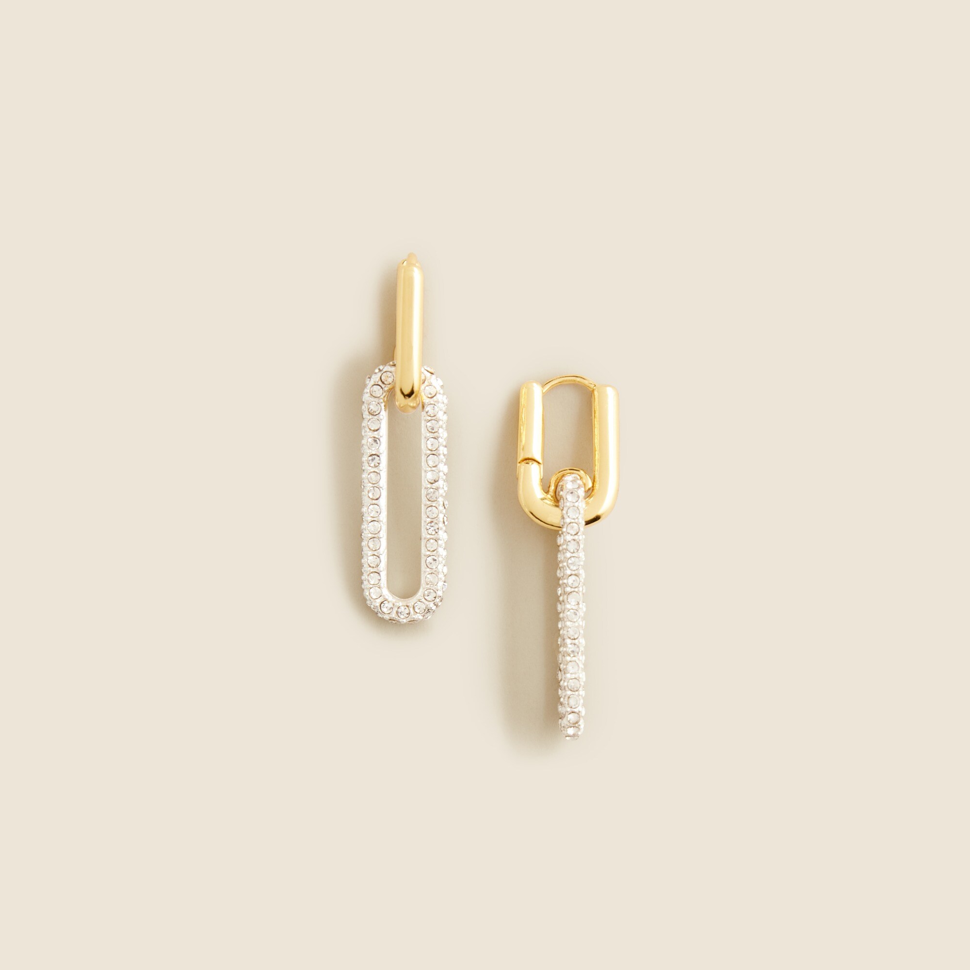 Pavé crystal link earrings