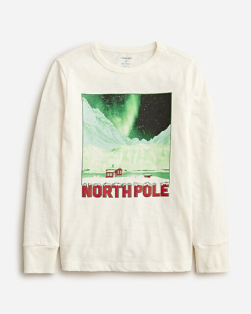  Kids' long-sleeve &quot;North Pole&quot; graphic T-shirt