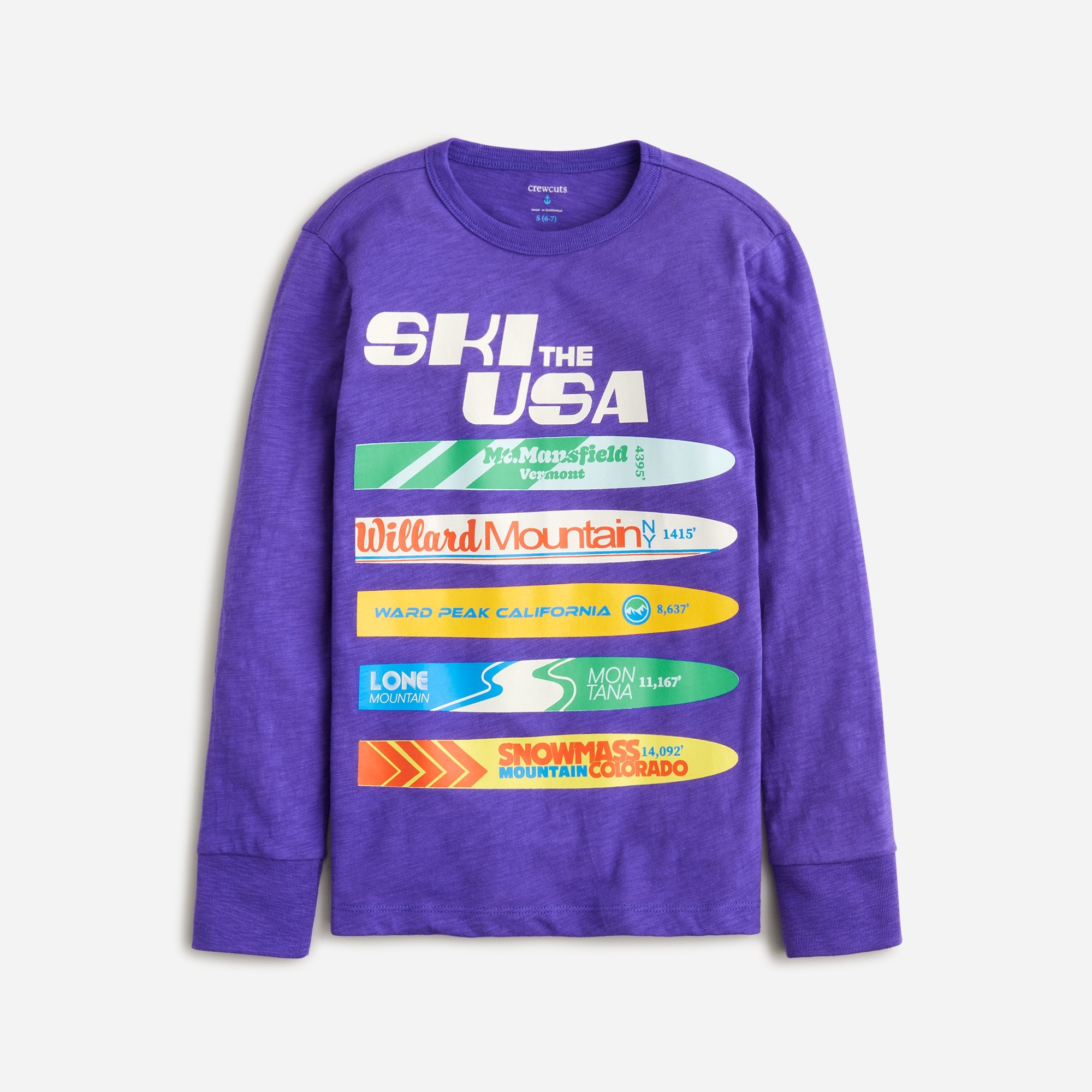 boys Kids' long-sleeve &quot;ski the USA&quot; graphic T-shirt