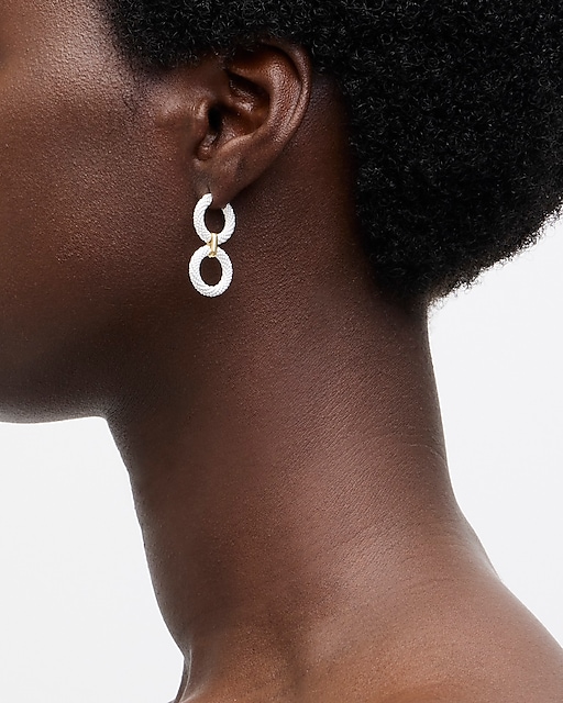 womens Pearl seed bead circle earrings
