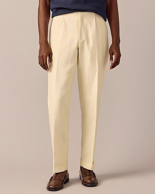  Crosby Classic-fit pleated suit pant in Italian linen-cotton blend