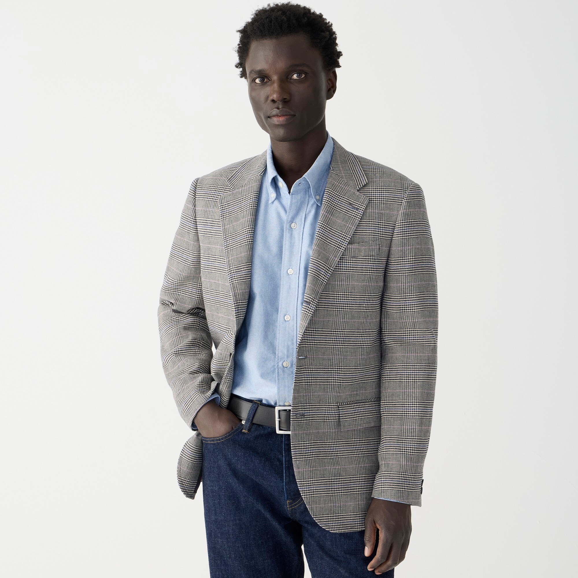  Kenmare Relaxed-fit blazer in cotton-linen blend