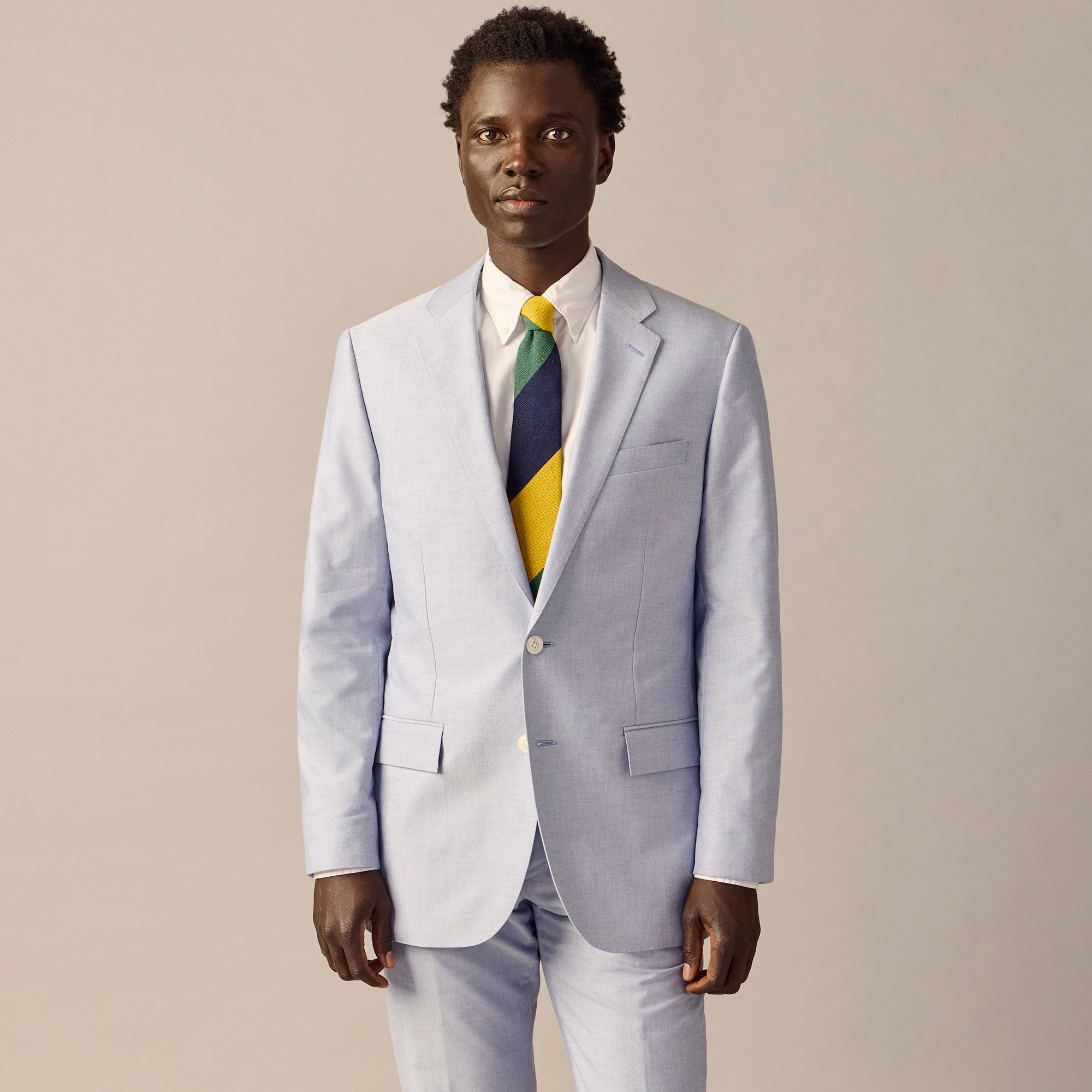 Crosby Classic-fit suit jacket in Portuguese cotton oxford