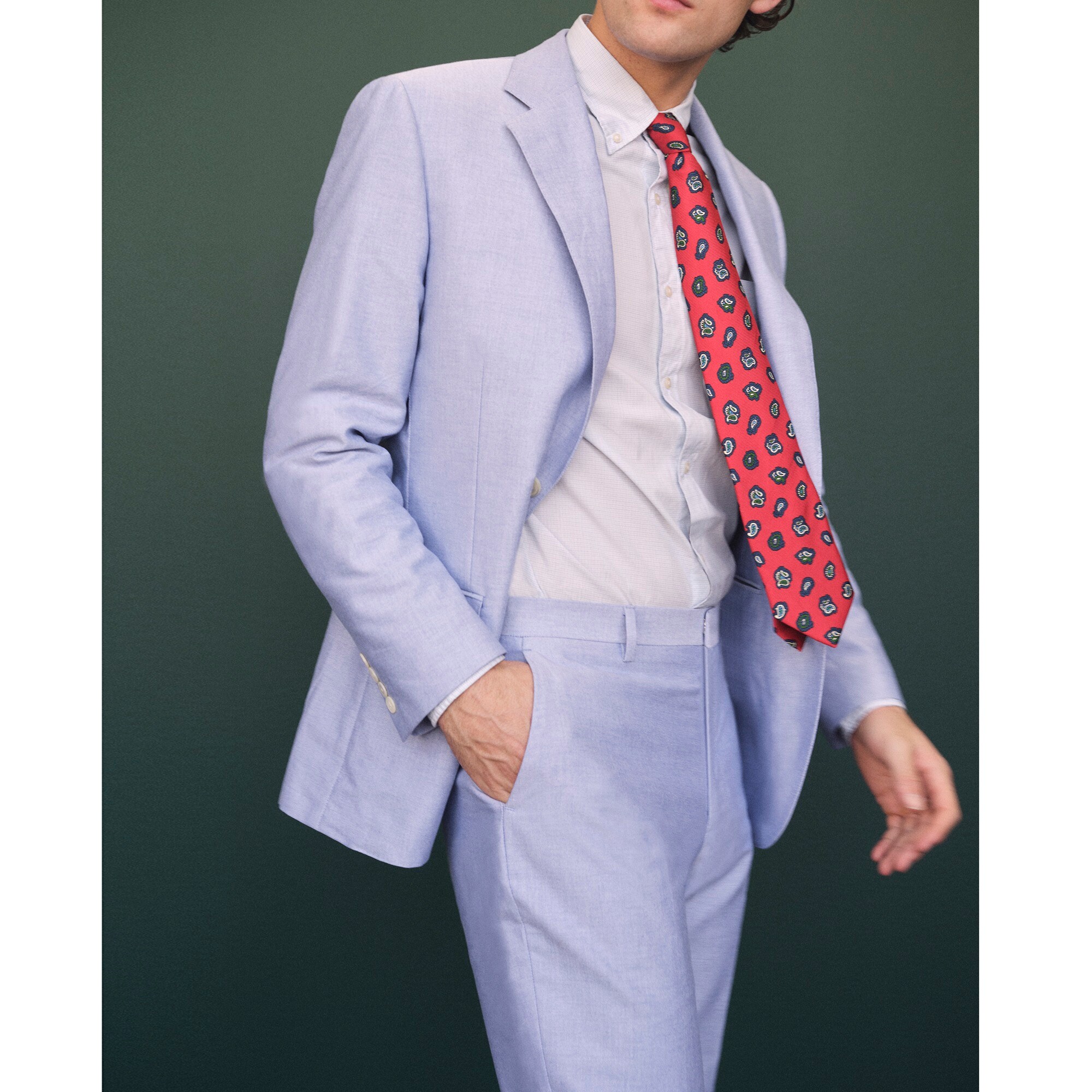 Crosby Classic-fit suit jacket in Portuguese cotton oxford