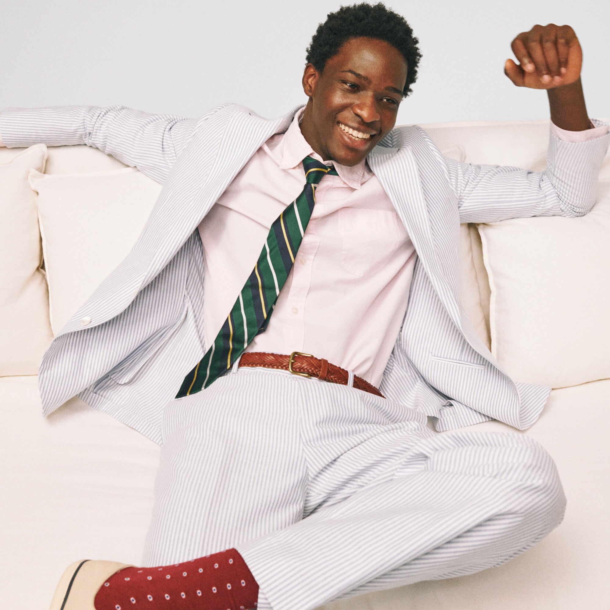Crosby Classic-fit suit jacket in Portuguese cotton oxford