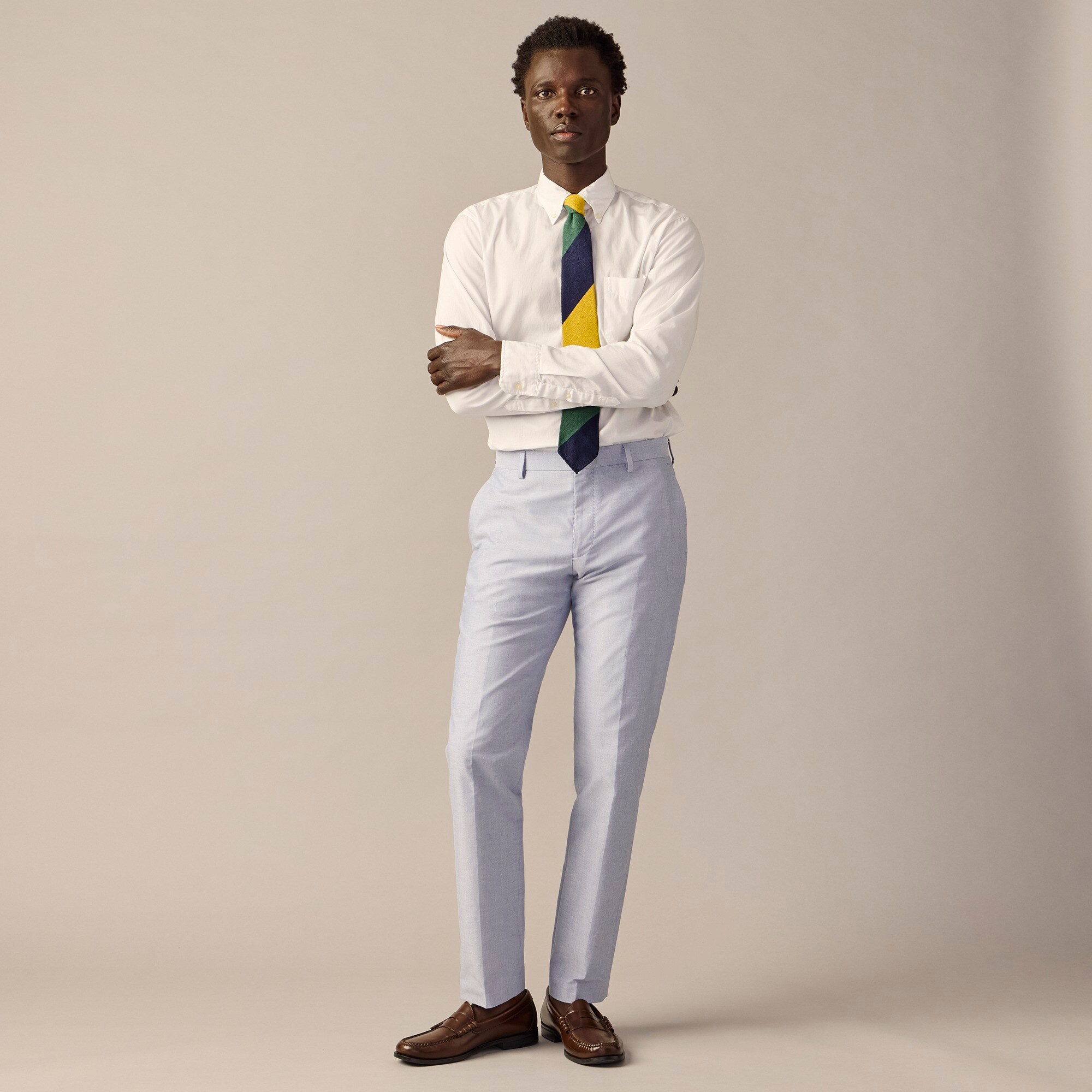 Crosby Classic-fit suit pant in Portuguese cotton oxford