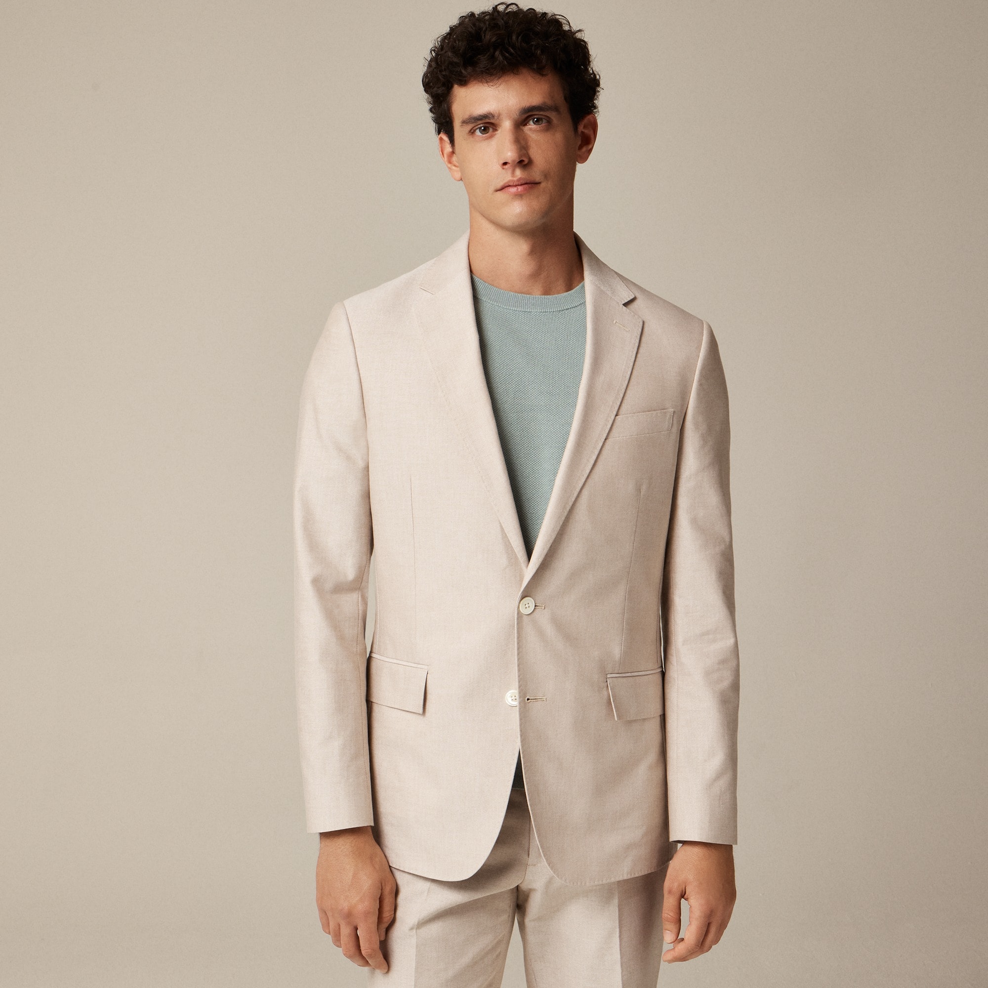 Ludlow Slim-fit suit jacket in Portuguese cotton oxford