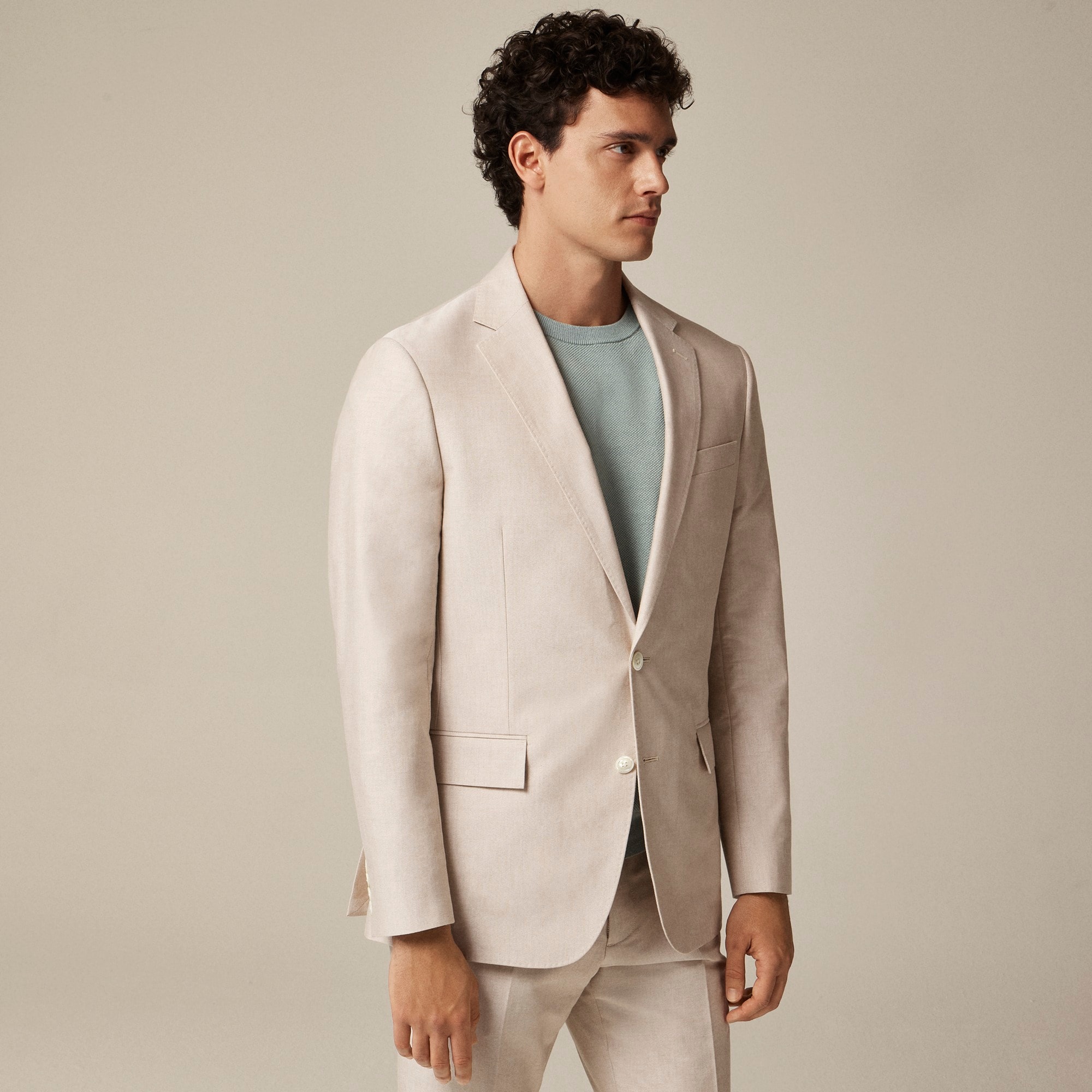 Ludlow Slim-fit suit jacket in Portuguese cotton oxford