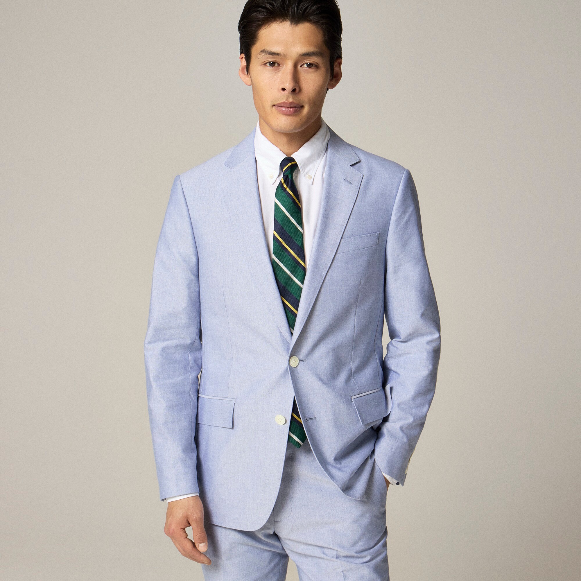 Ludlow Slim-fit suit jacket in Portuguese cotton oxford