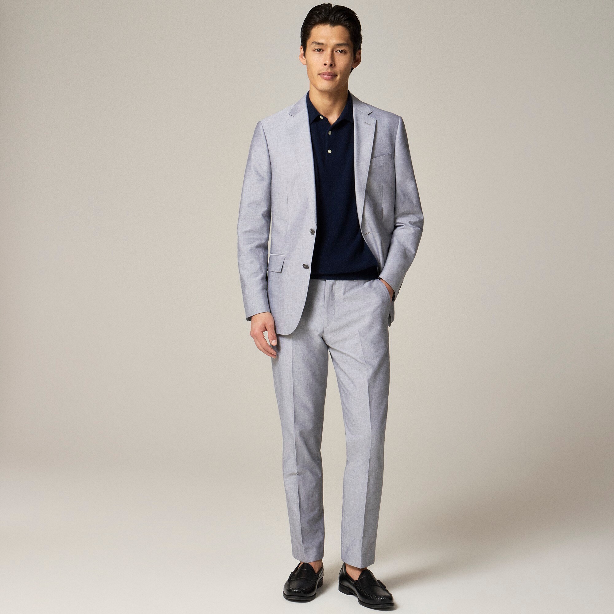 mens Ludlow Slim-fit suit jacket in Portuguese cotton oxford