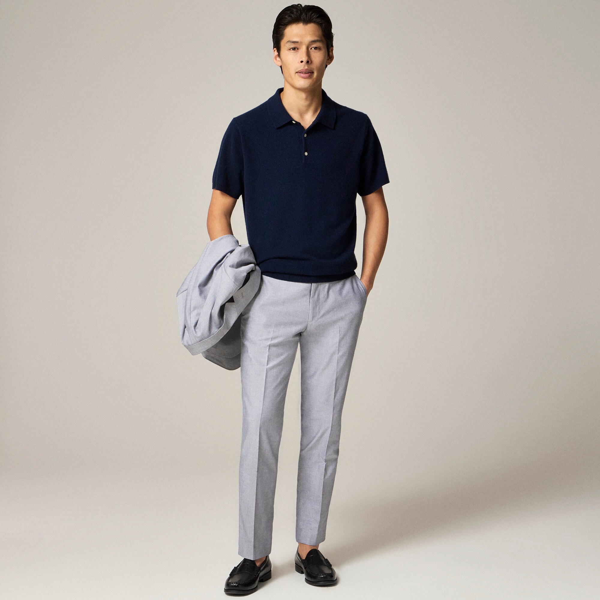 Ludlow Slim-fit suit pant in Portuguese cotton oxford
