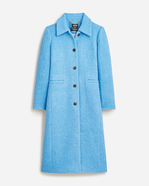 womens Collection A-line topcoat in Italian wool-boucl&eacute; blend