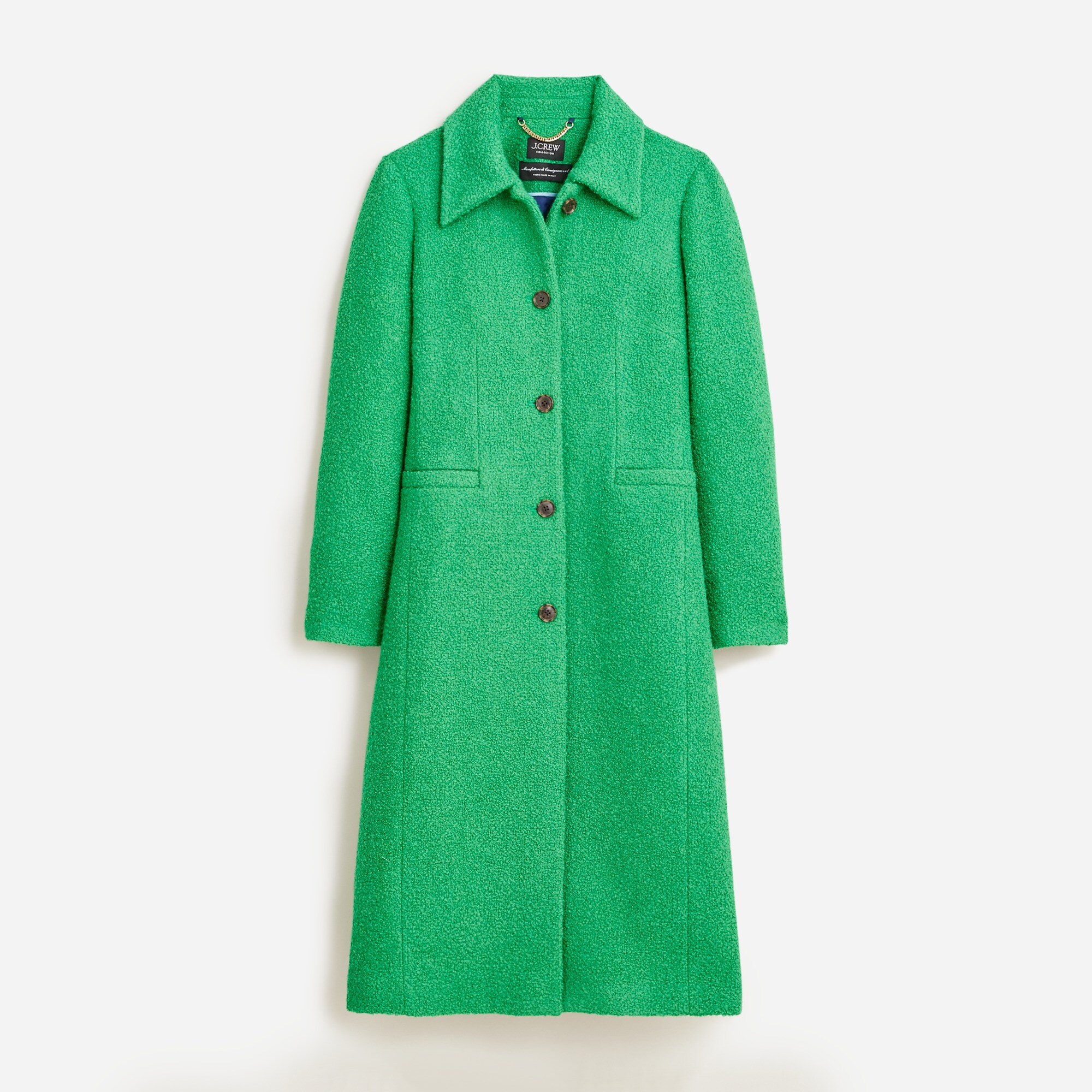  Collection A-line topcoat in Italian wool-boucl&eacute; blend