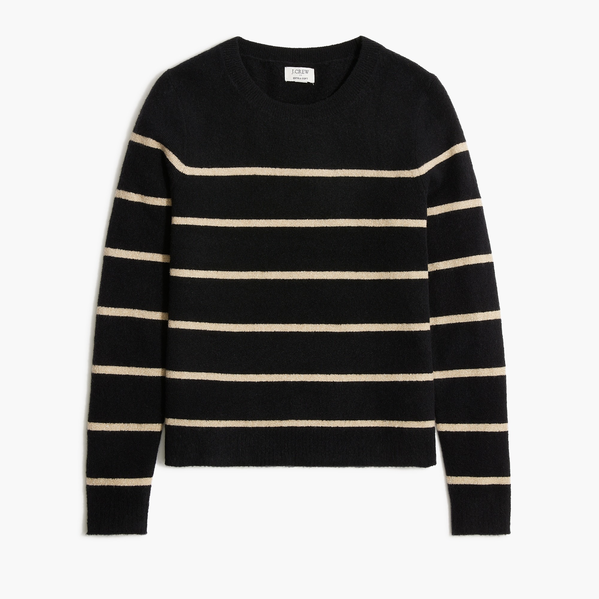 Shimmer striped crewneck in extra-soft yarn