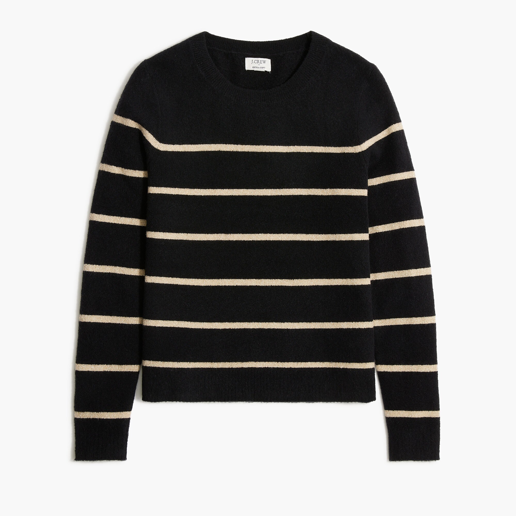 Shimmer striped crewneck in extra-soft yarn