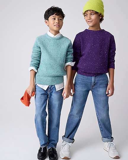 j.crew: kids' crewneck sweater in donegal-inspired wool blend for boys