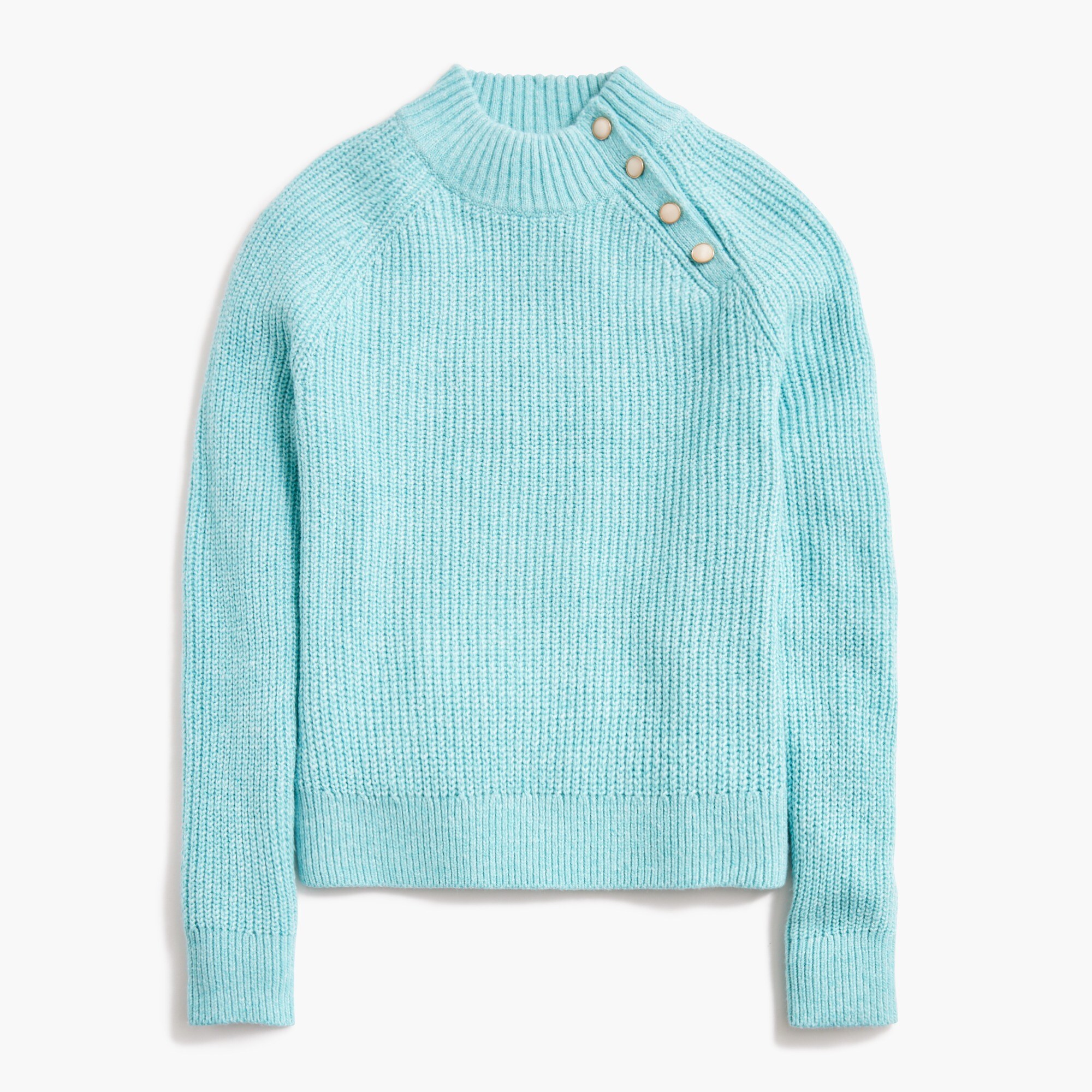 Cotton-blend mockneck sweater