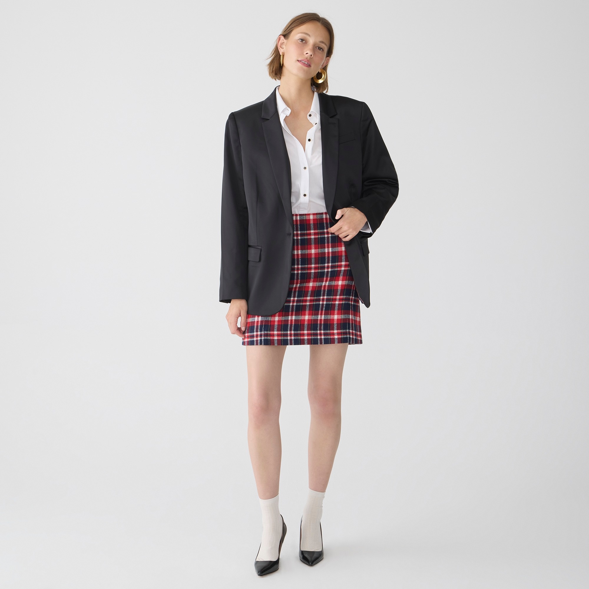 j.crew: a-line mini skirt in plaid for women