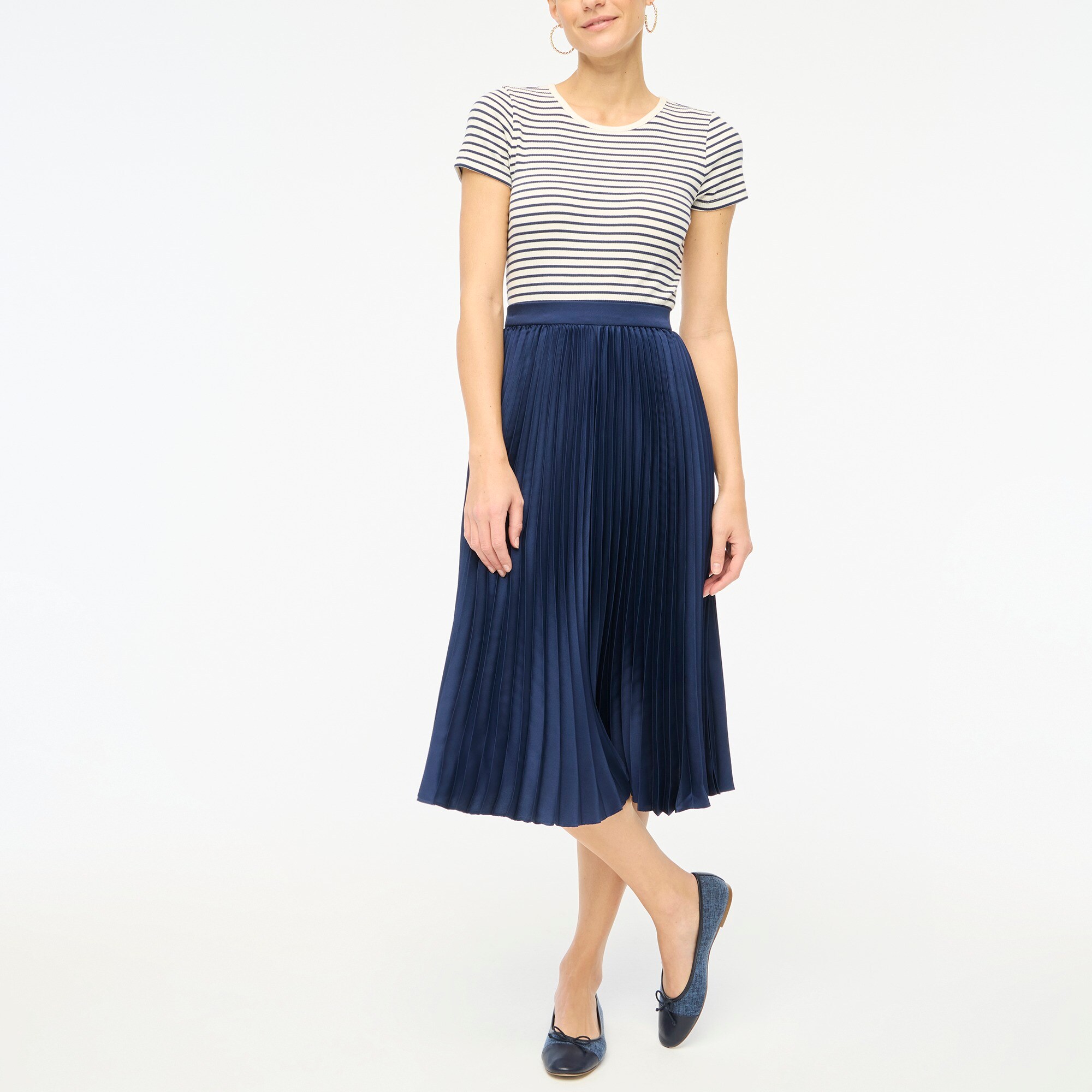 factory: pleated midi skirt for women