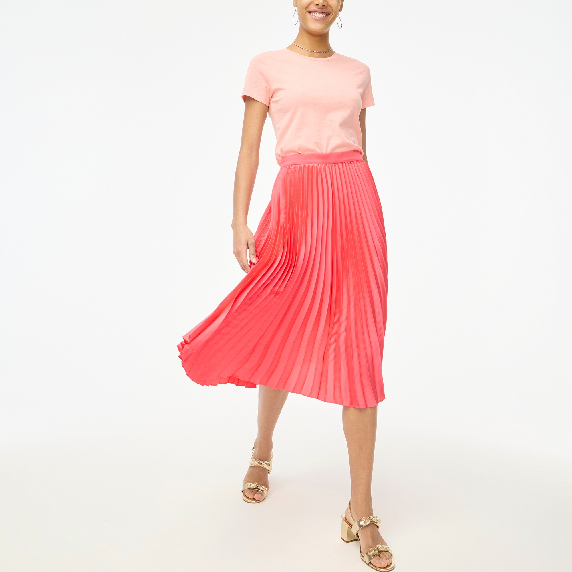 factory: pleated midi skirt for women