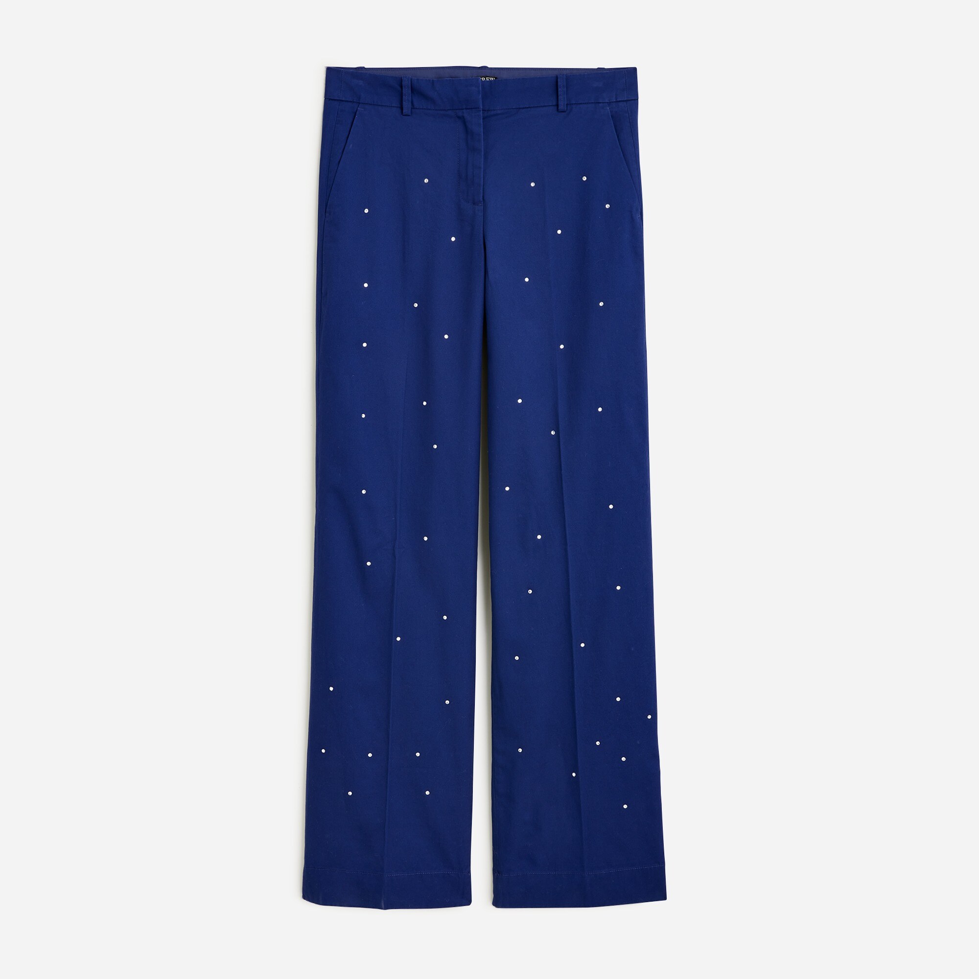 Full-length Sydney wide-leg chino pant with rhinestones