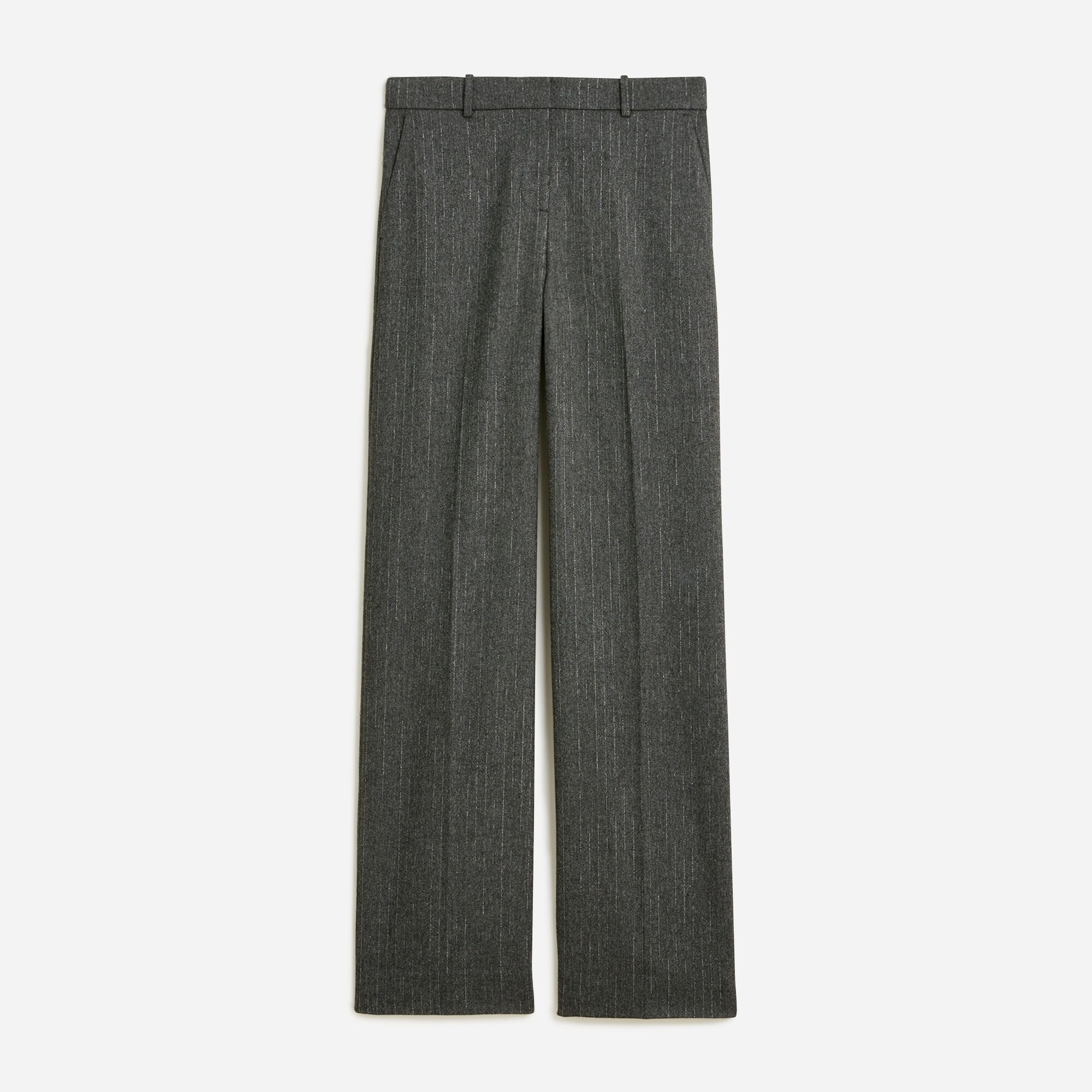  Collection full-length Sydney wide-leg pant in pinstripe Italian wool blend with Lurex&reg; metallic threads