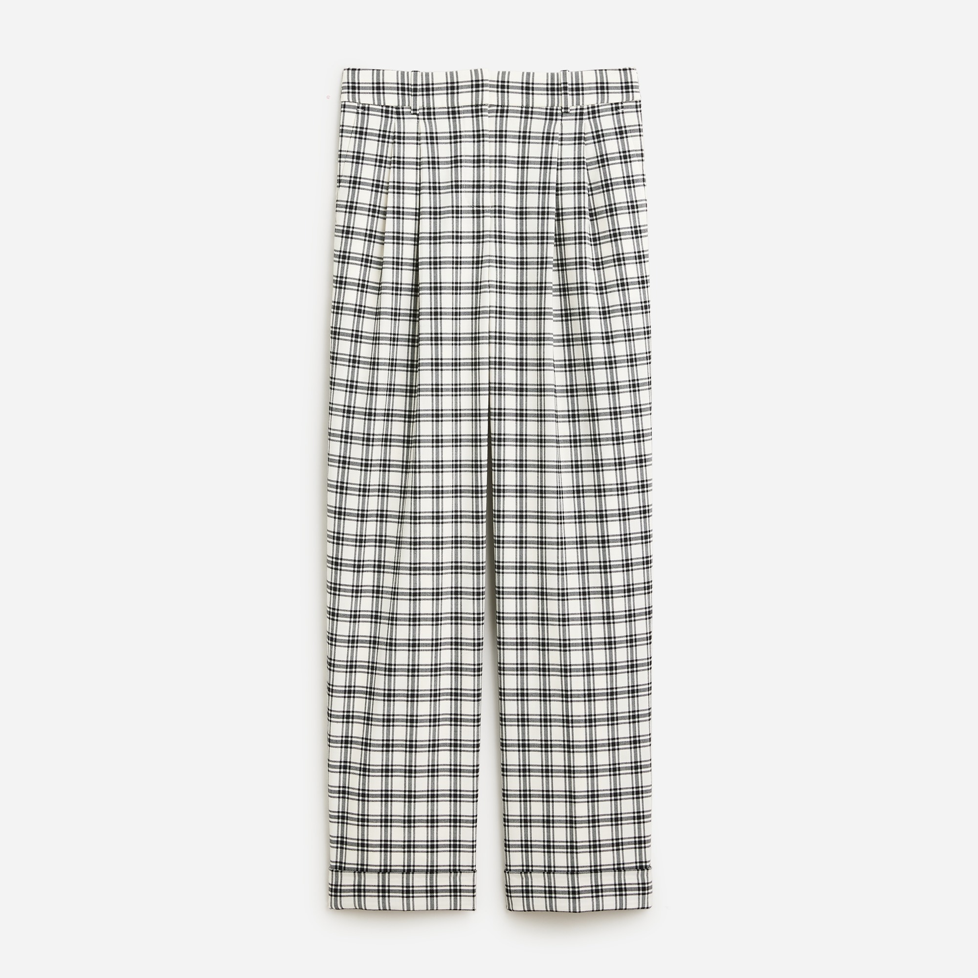  Collection wide-leg essential pant in plaid Italian city wool blend