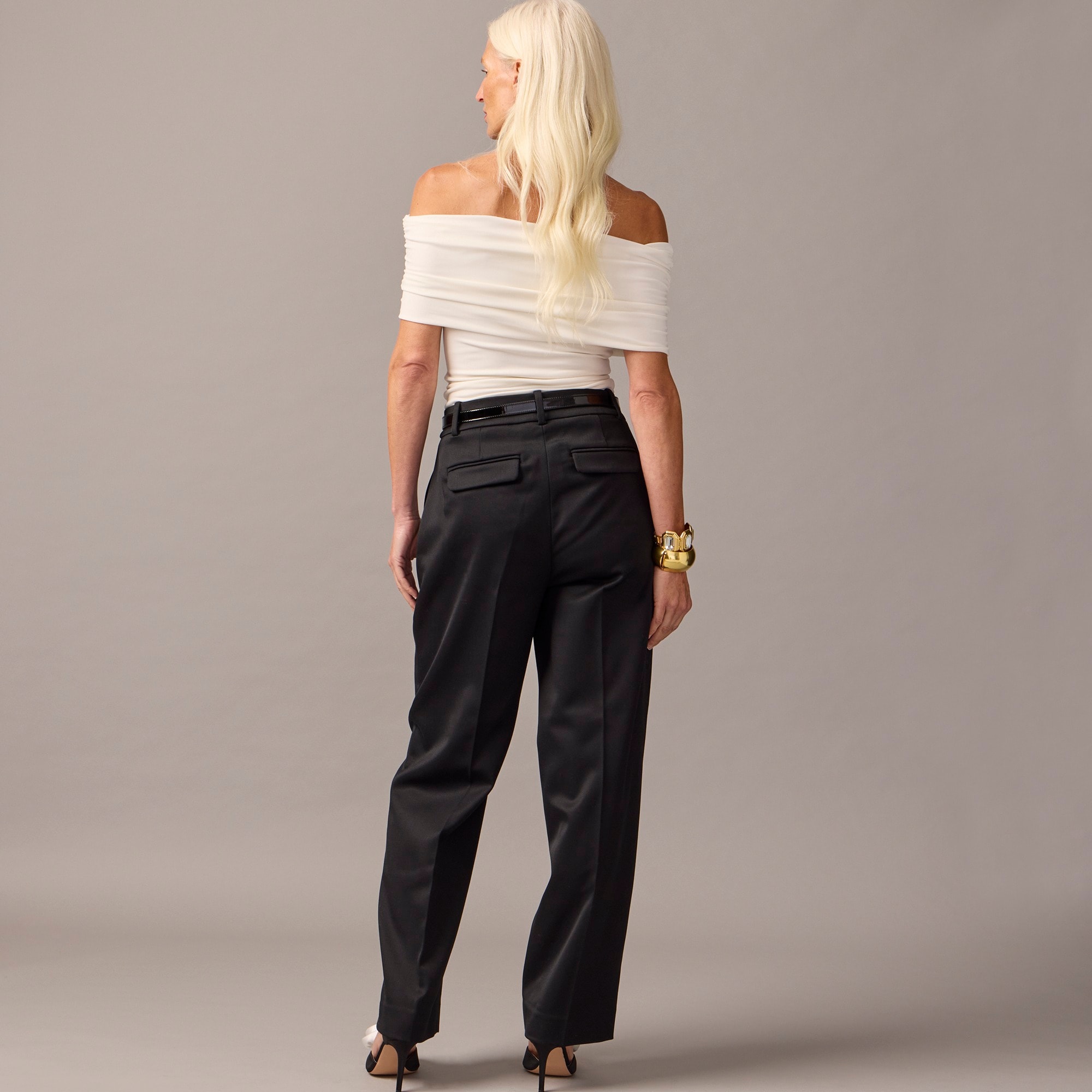 Wool Blend Knit Straight Pants