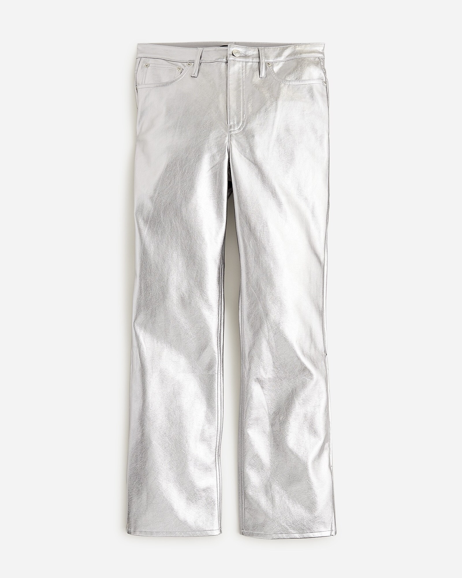 J.Crew: Full-length Demi-boot Pant In Metallic Faux Leather J.Crew: Full-length Demi-boot Pant In Metallic Faux Leather