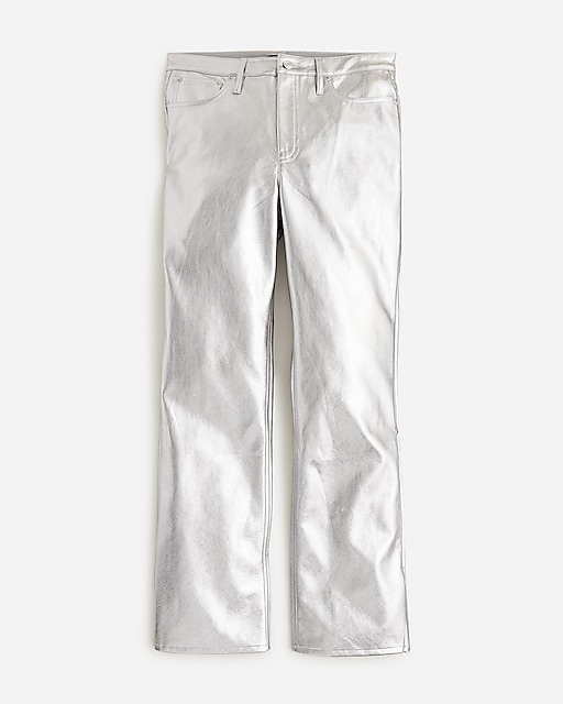  Full-length demi-boot pant in metallic faux leather
