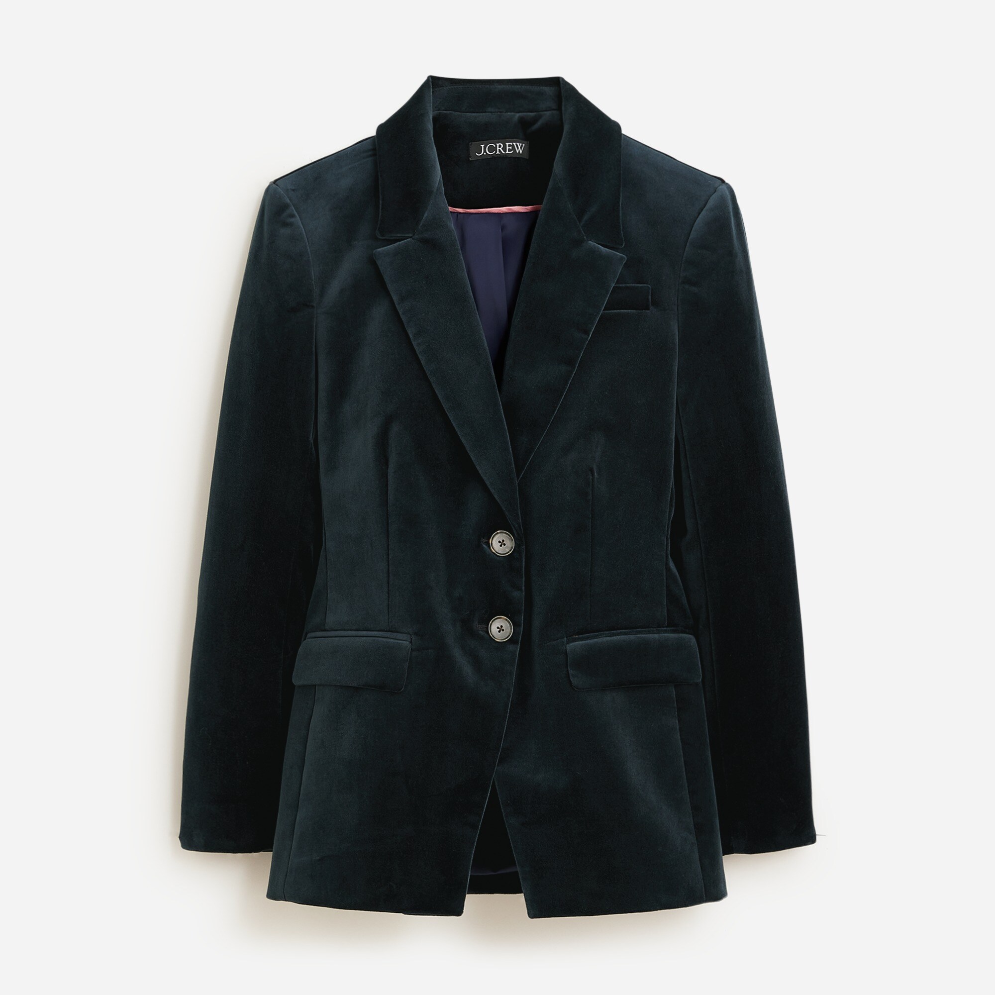  Tall nipped-in blazer in stretch velvet