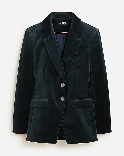  Tall nipped-in blazer in stretch velvet