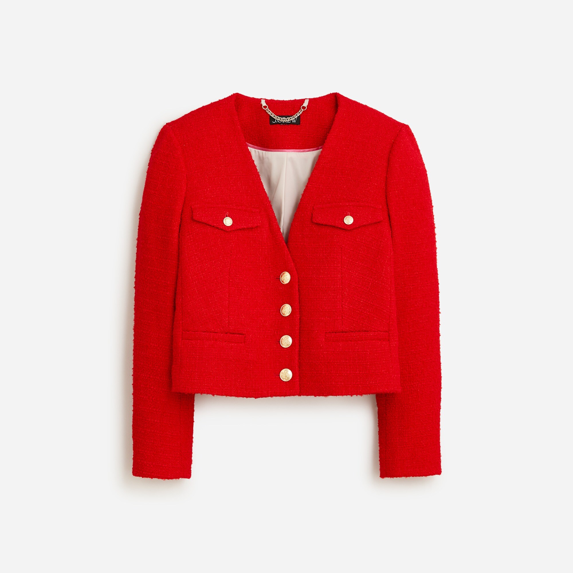 V-neck lady jacket in maritime tweed