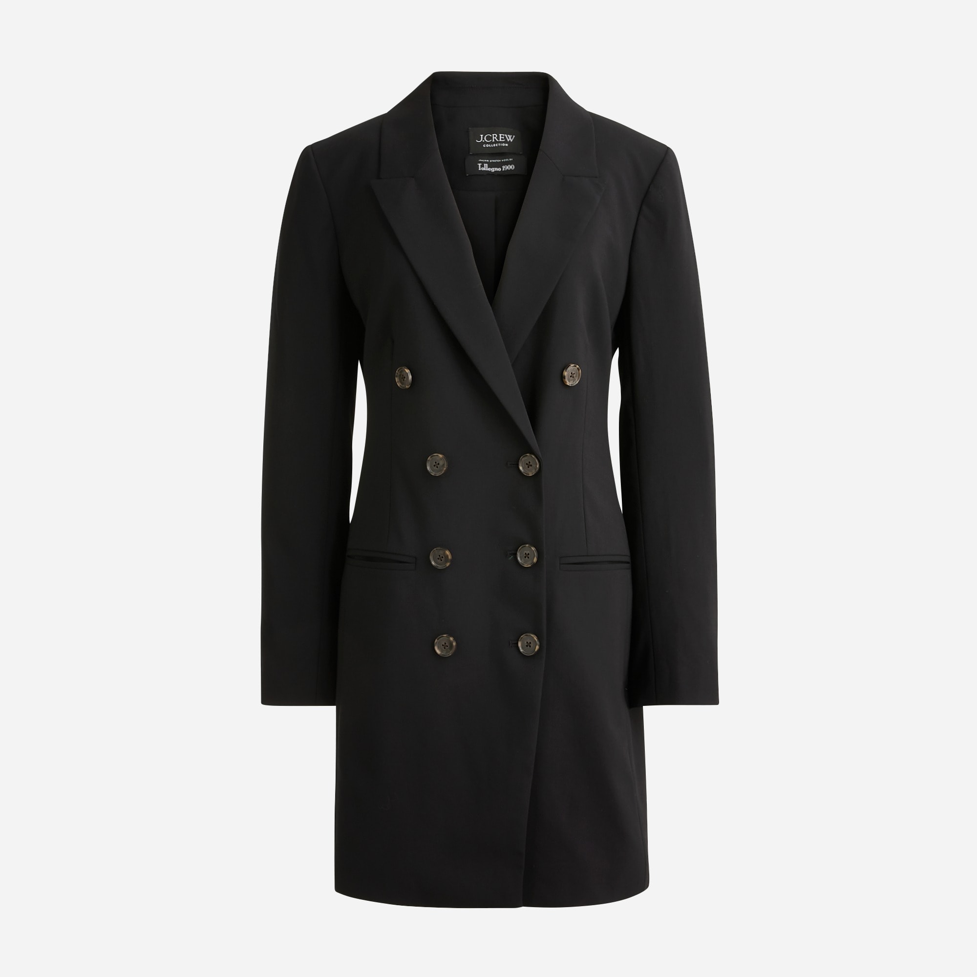 Collection double-breasted blazer-dress in Italian stretch wool blend