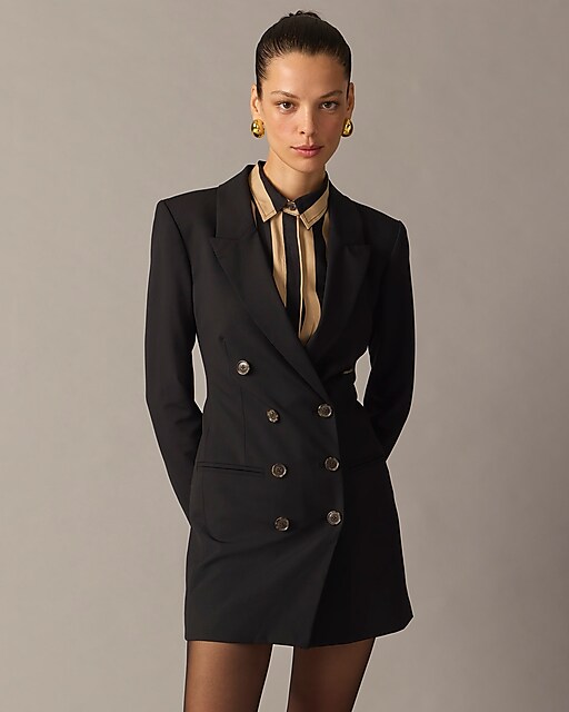 womens Collection double-breasted blazer-dress in Italian stretch wool blend