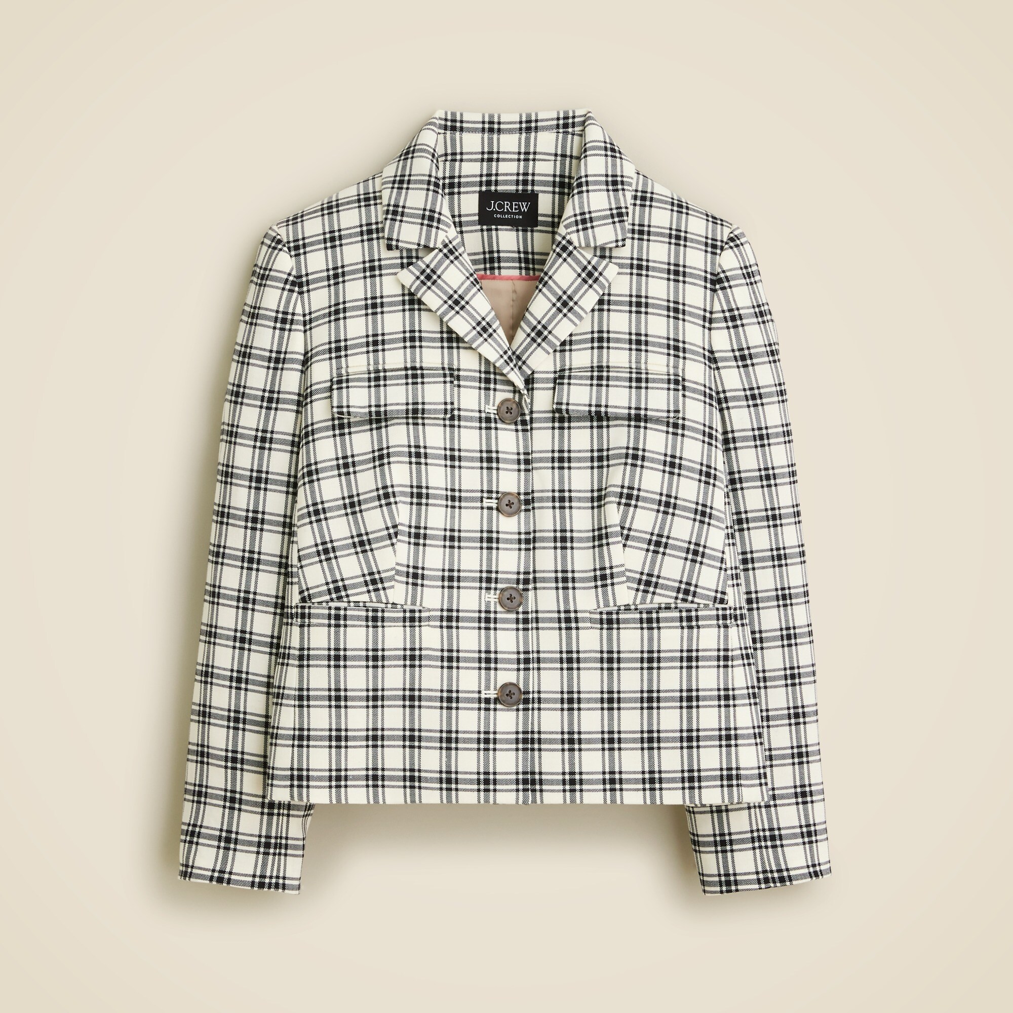 Collection blazer-jacket in plaid Italian city wool blend