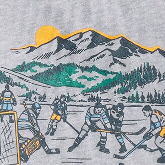 Boys' hockey graphic tee HTHR GREY factory: boys' hockey graphic tee for boys