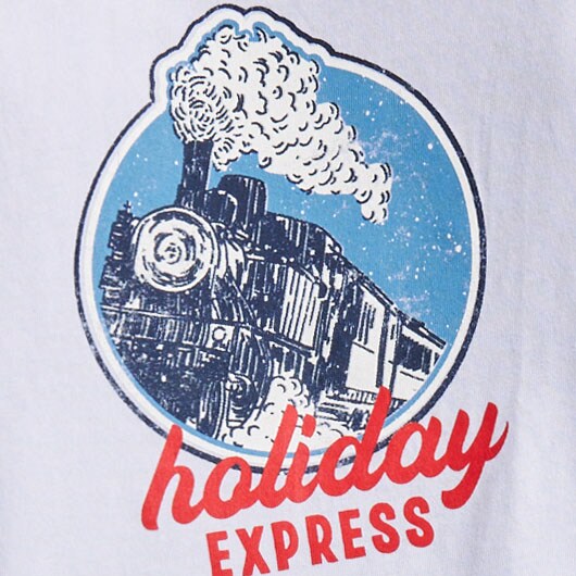Boys' holiday express graphic tee SHALE BLUE factory: boys' holiday express graphic tee for boys