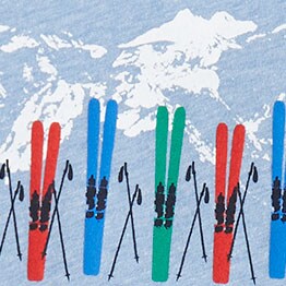 Boys' ski graphic hooded tee HTHR HYDRANGEA factory: boys' ski graphic hooded tee for boys