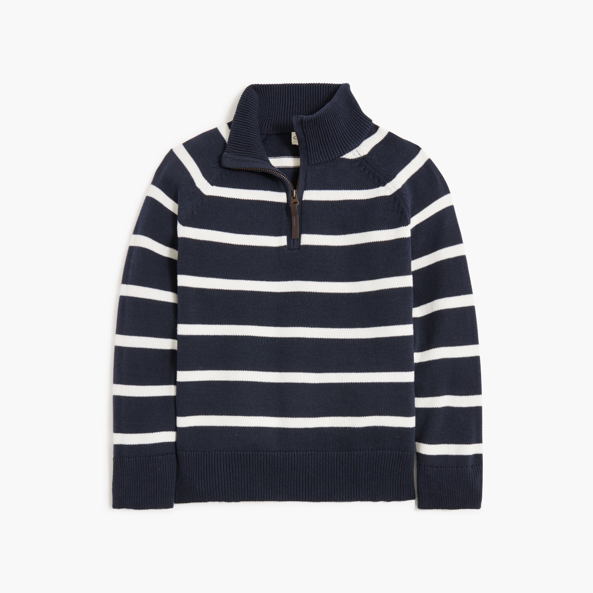 Boys' striped cotton half-zip sweater