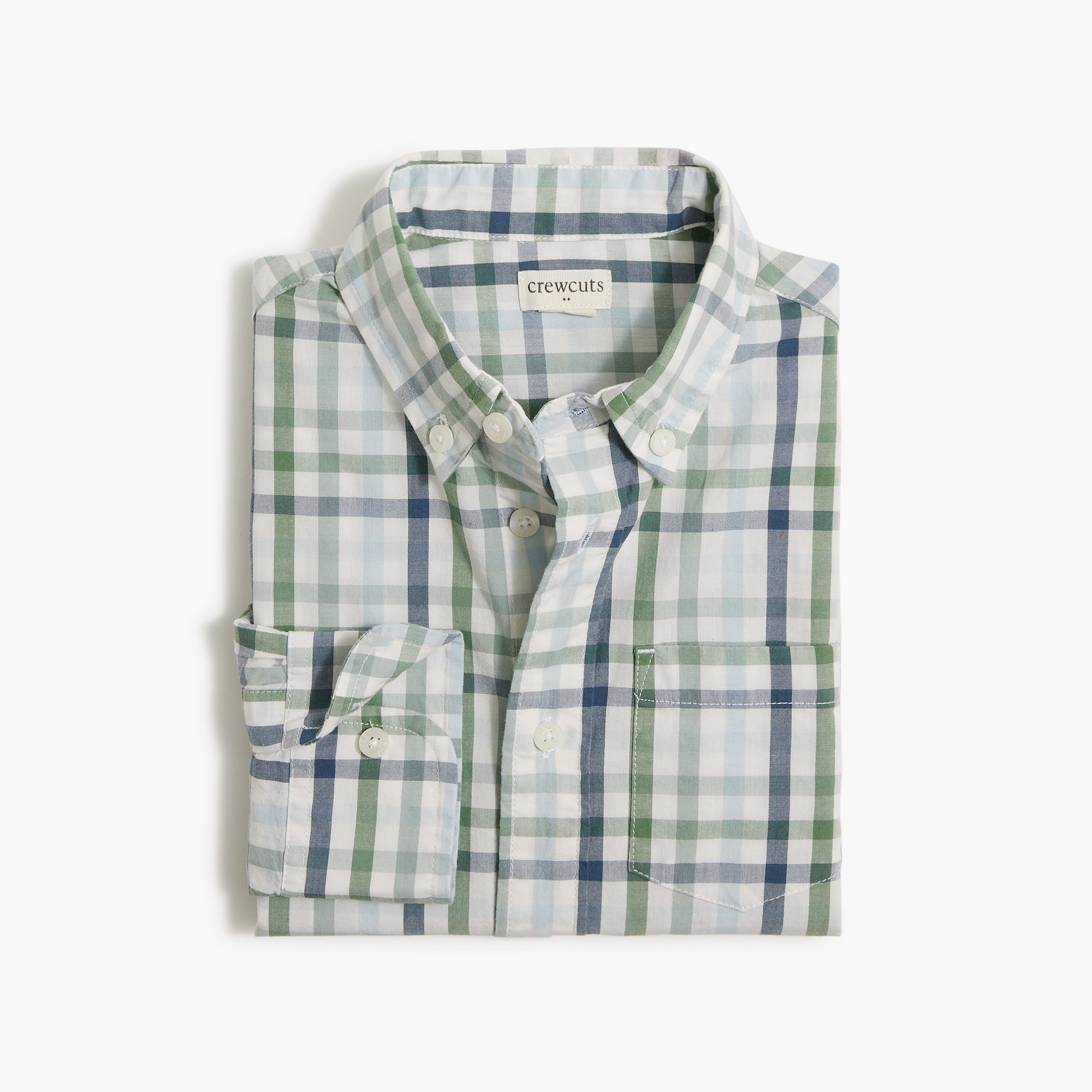 Boys' gingham washed shirt