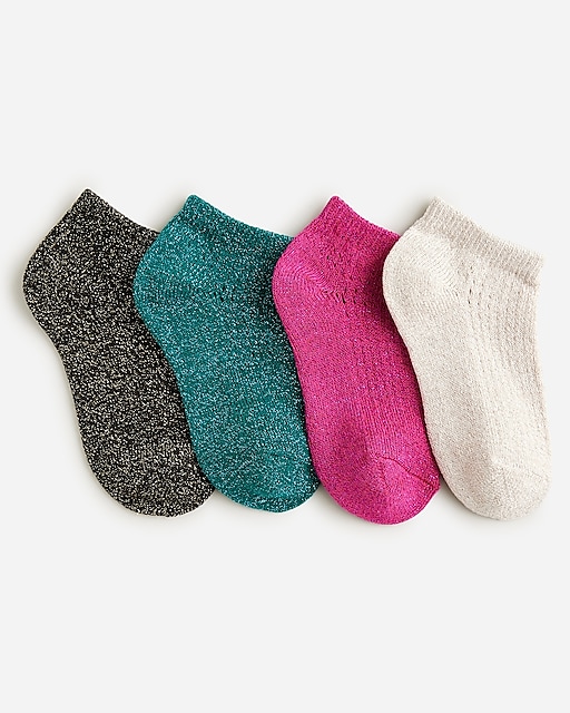 girls Girls' metallic ankle socks four-pack
