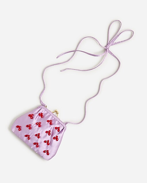  Girls' satin coin purse with beads
