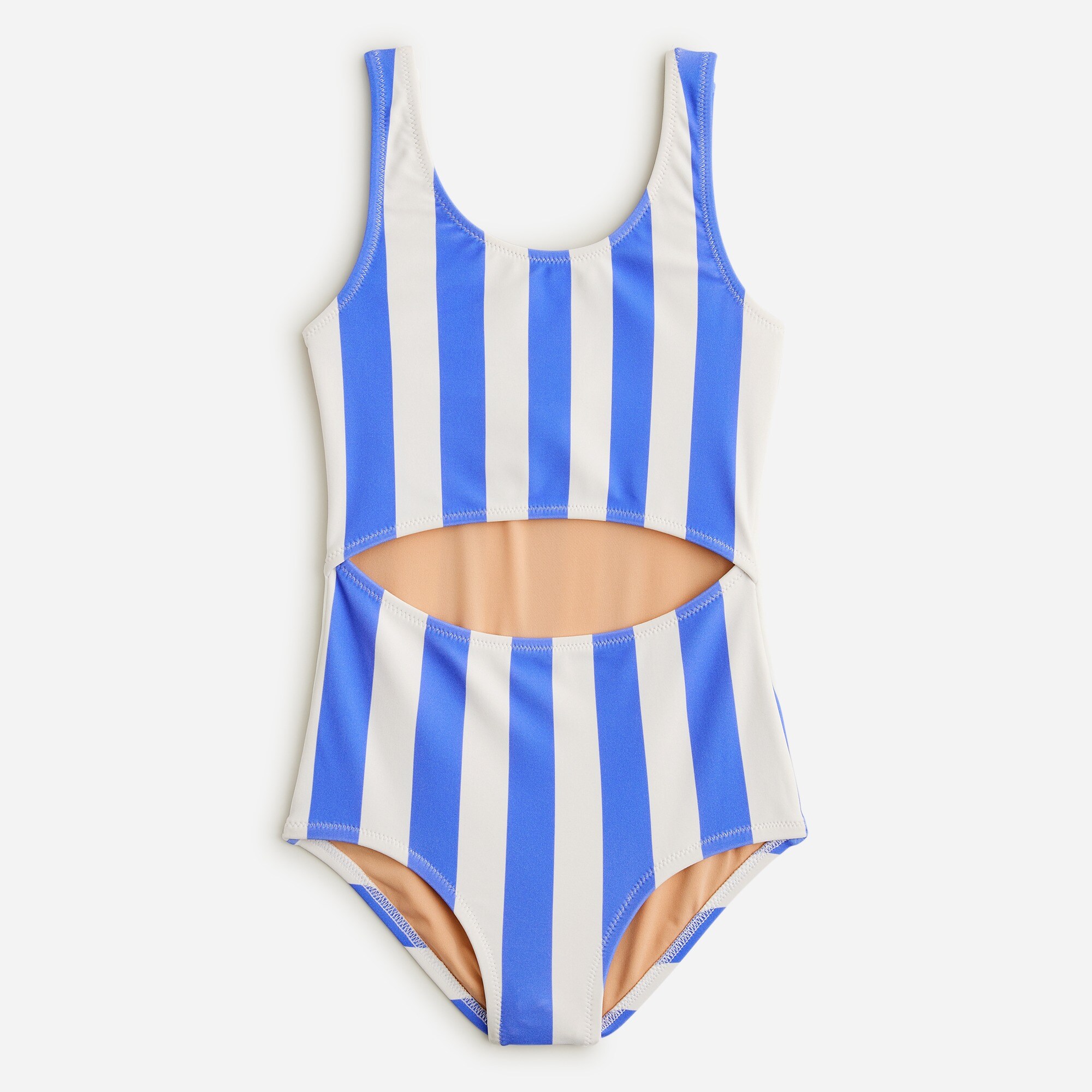 Girls' printed cutout-waist one-piece swimsuit with UPF 50+
