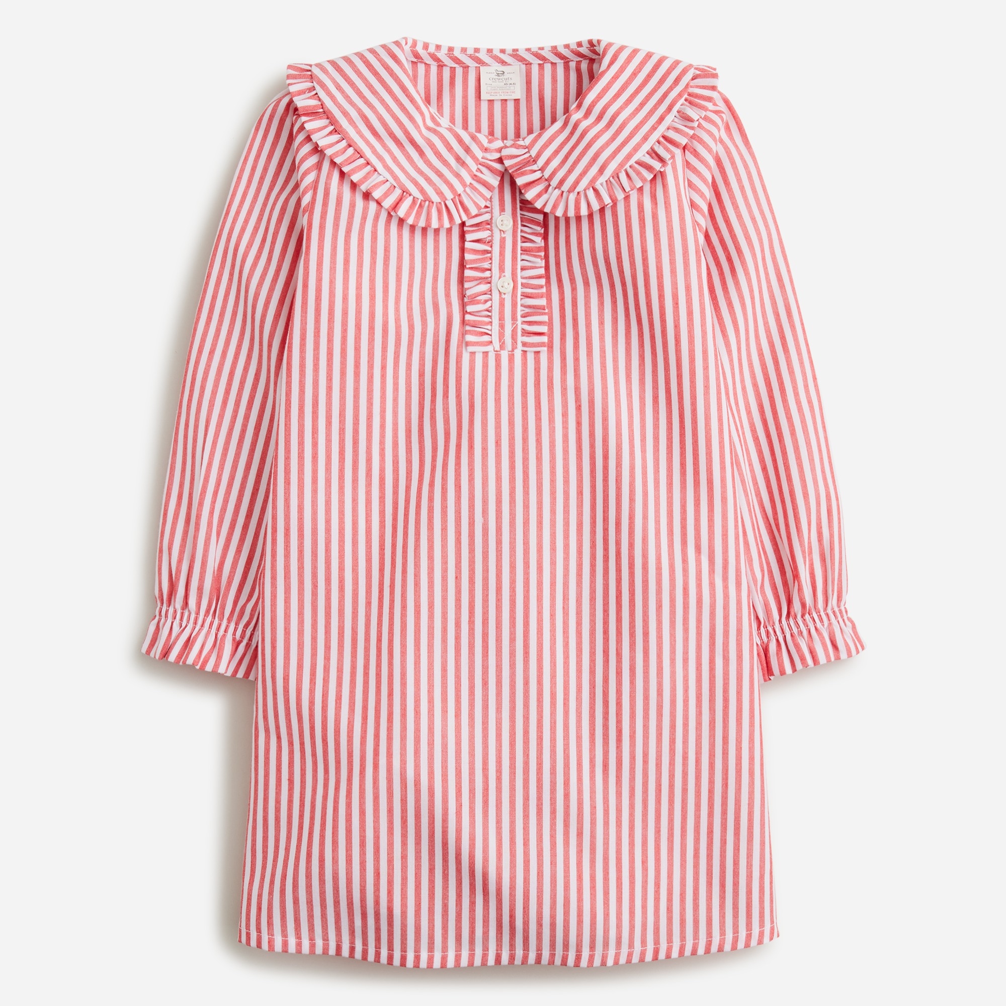 girls Girls' long-sleeve nightgown in stripe