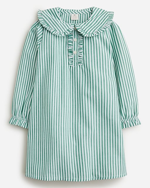 Girls' long-sleeve nightgown in stripe