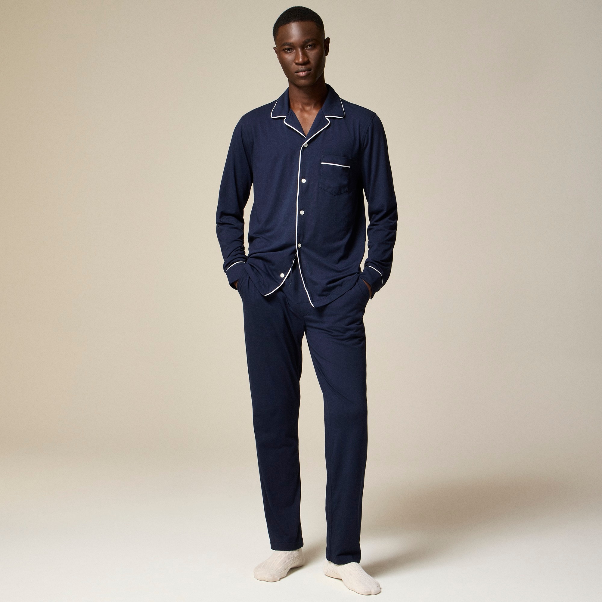 Pajama set in cotton-blend jersey