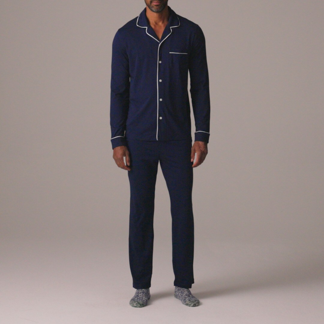 Pajama set in cotton-blend jersey